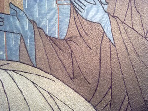 Плащаница Успение пресвятой Богородицы м престоящими лицевое шитье